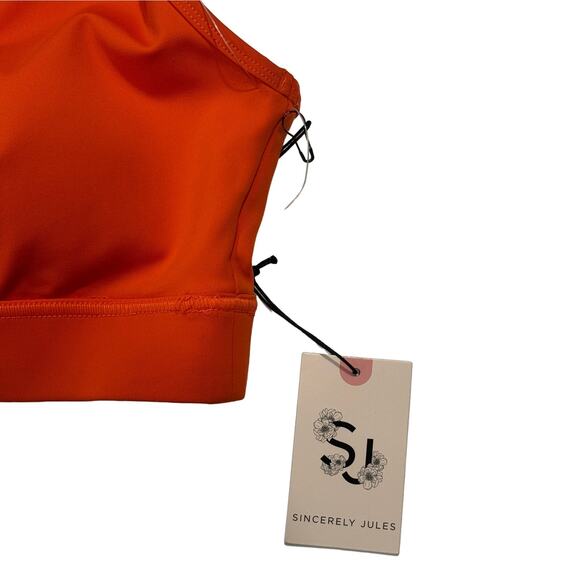 Sincerely Jules Womens‎ Active Sports Bra Top Orange Racerback Size Small - Picture 4 of 5